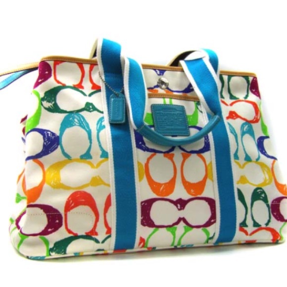 Coach Handbags - Coach rainbow color bag